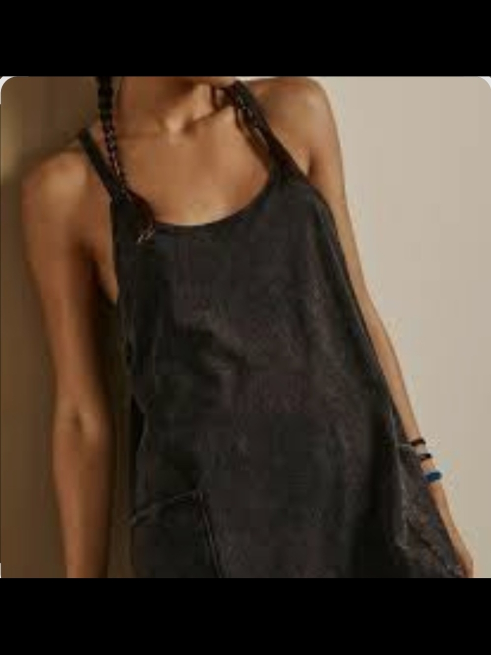 Free People Washed Black Hot Shot Mini Dress